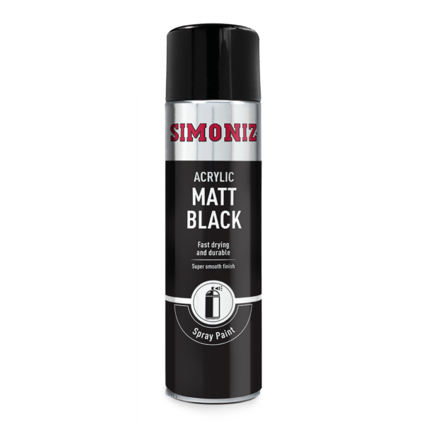 Simoniz Spray Paint Acrylic Matt Black 500ml