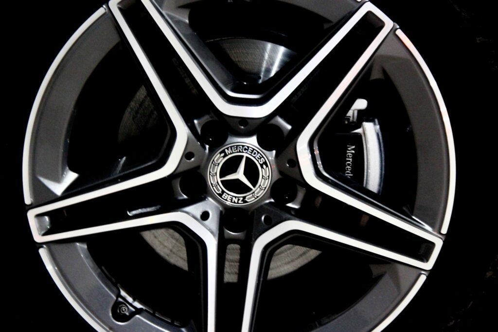 Close up photo of a Mercedes Wheel