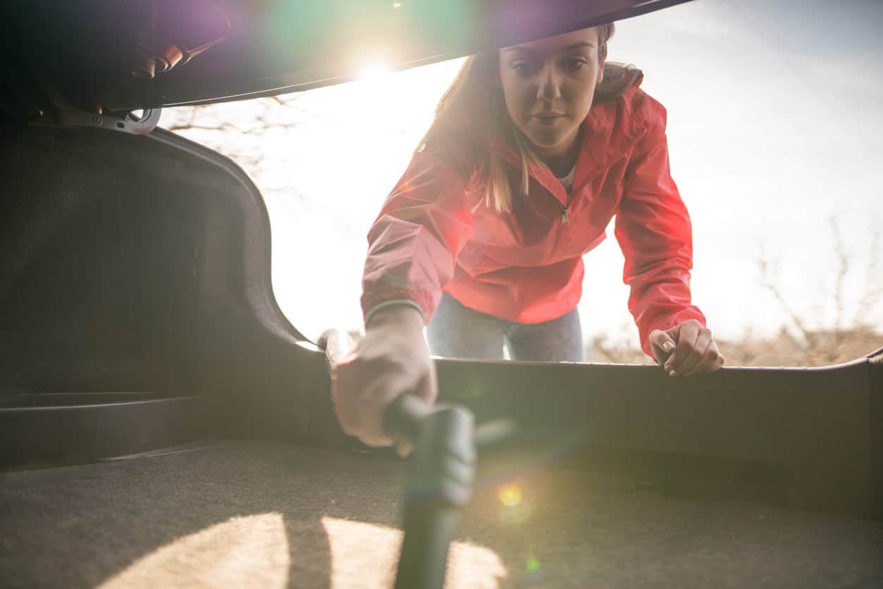 vacuuming the boot