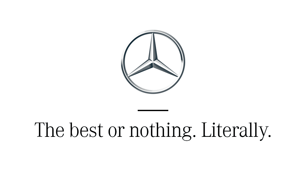 Mercedes Logo with the slogan: The best of nothing, literally