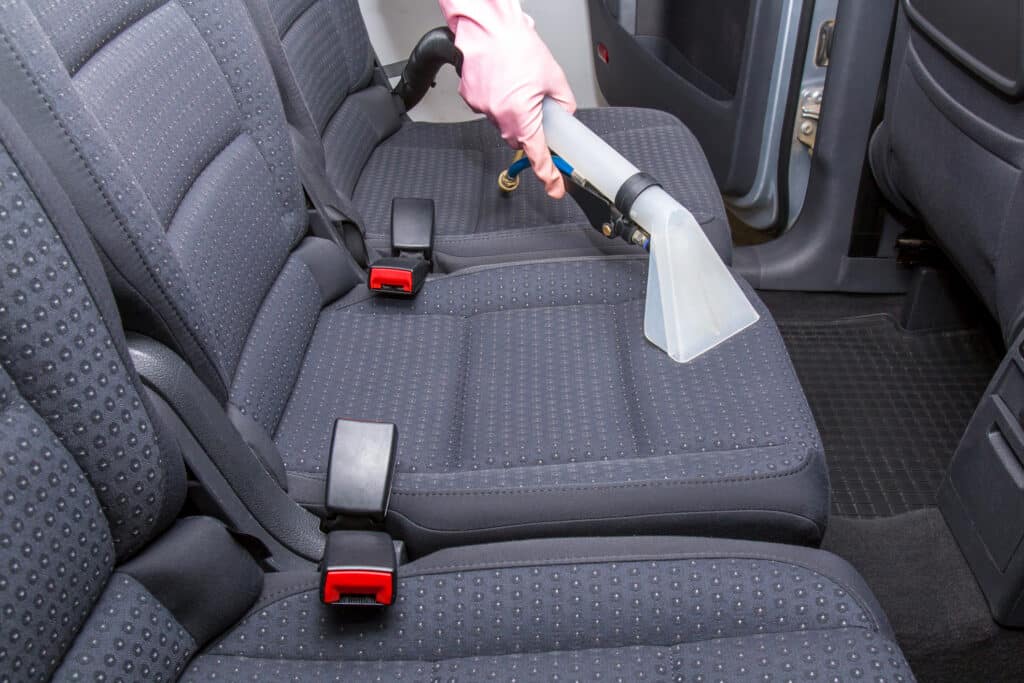 cleaning the back seats of a car simoniz Upholstery & Carpet Cleaner